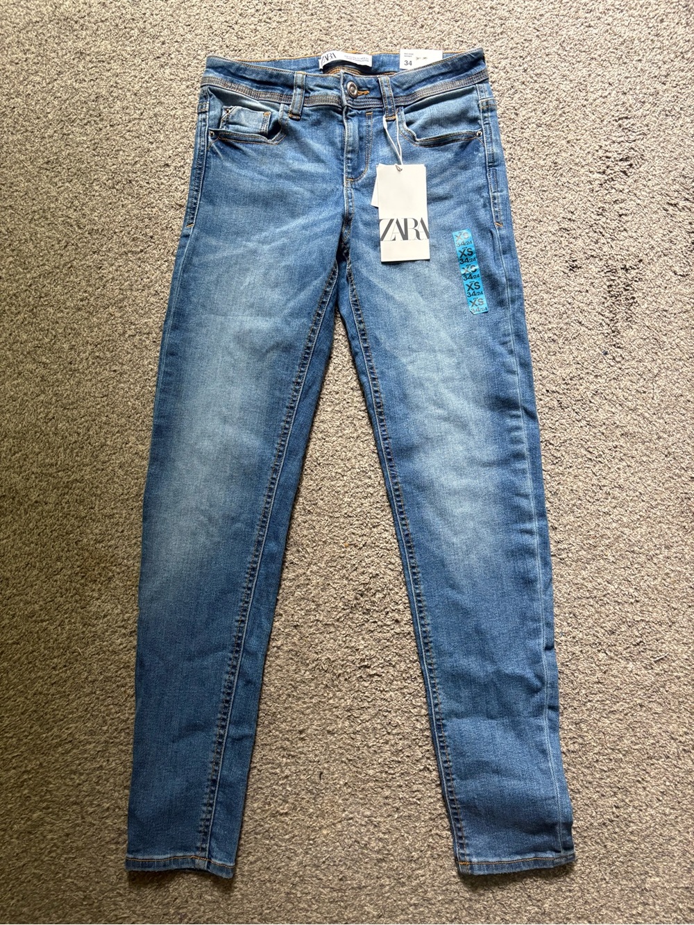 Zara Medium Blue Skinny Jeans